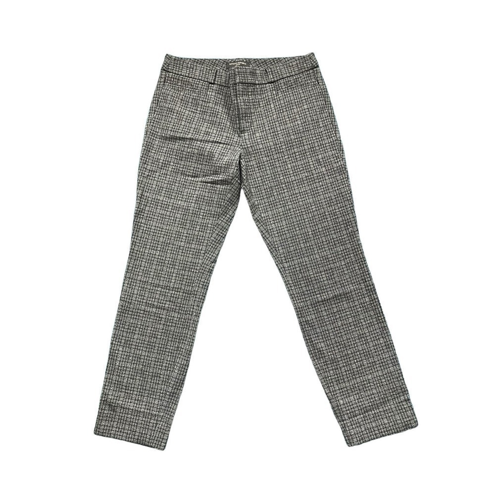 Banana Republic Sloan Stretch Crop Ankle Trouser Pant Black Gray Plaid Size 4
